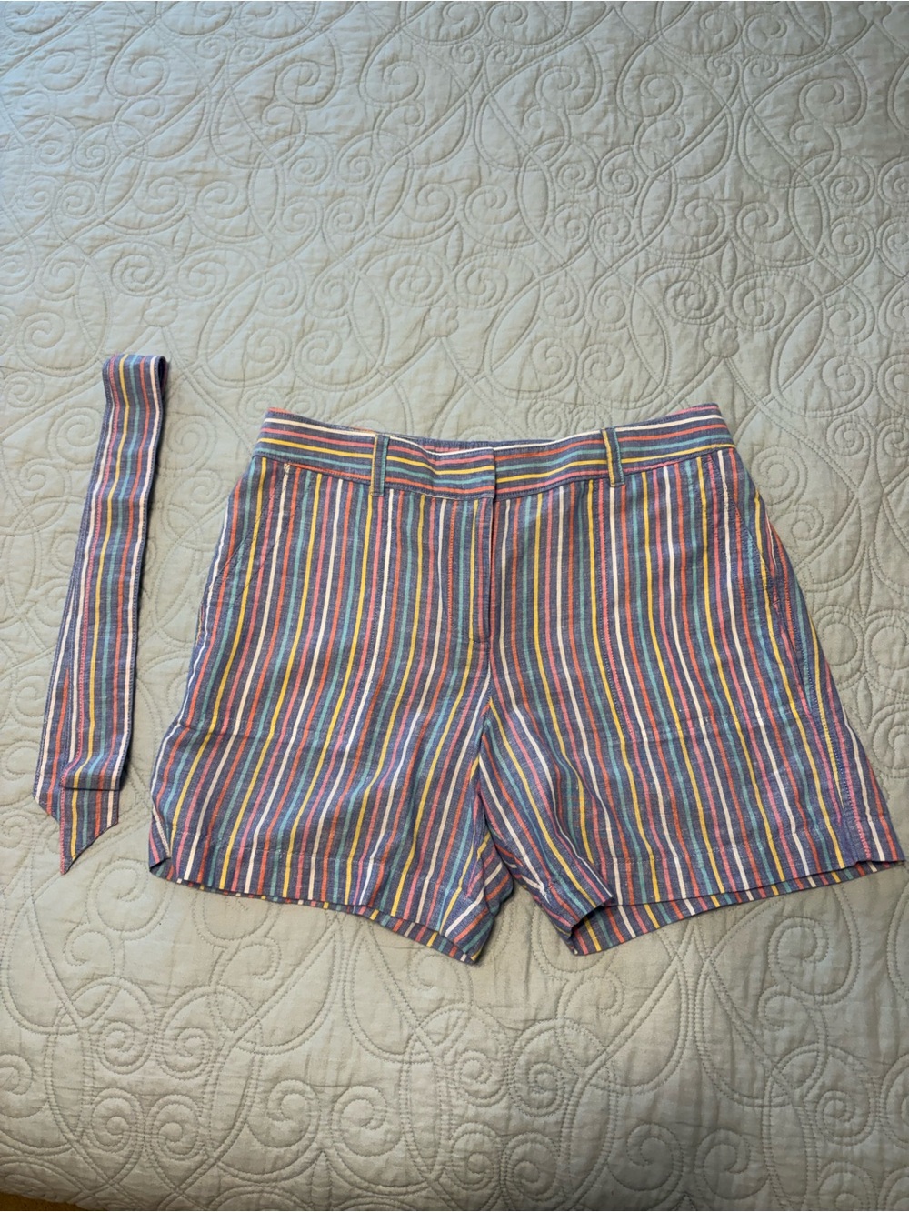 Talbots Multicolor Striped Women's Shorts with Belt